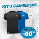 KIT 3 Camisetas Nike Dry fit Academia Casual Unissex